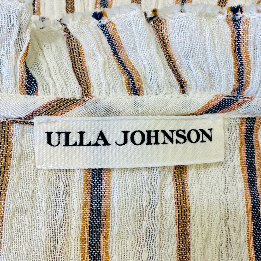 EUC Ulla Johnson Cream Striped Rosalind Mini Dress - Picture 16 of 17